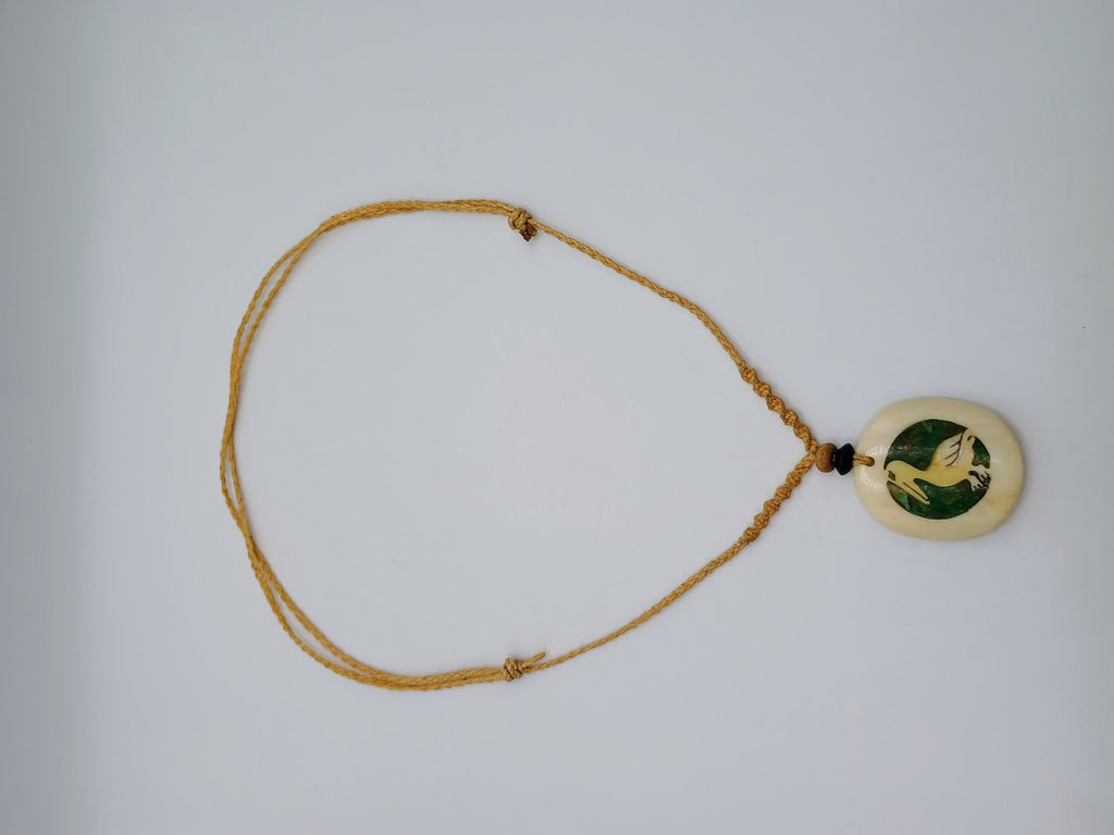 Hand-woven Macrame Necklace with Duck Pendant - Waterfowl