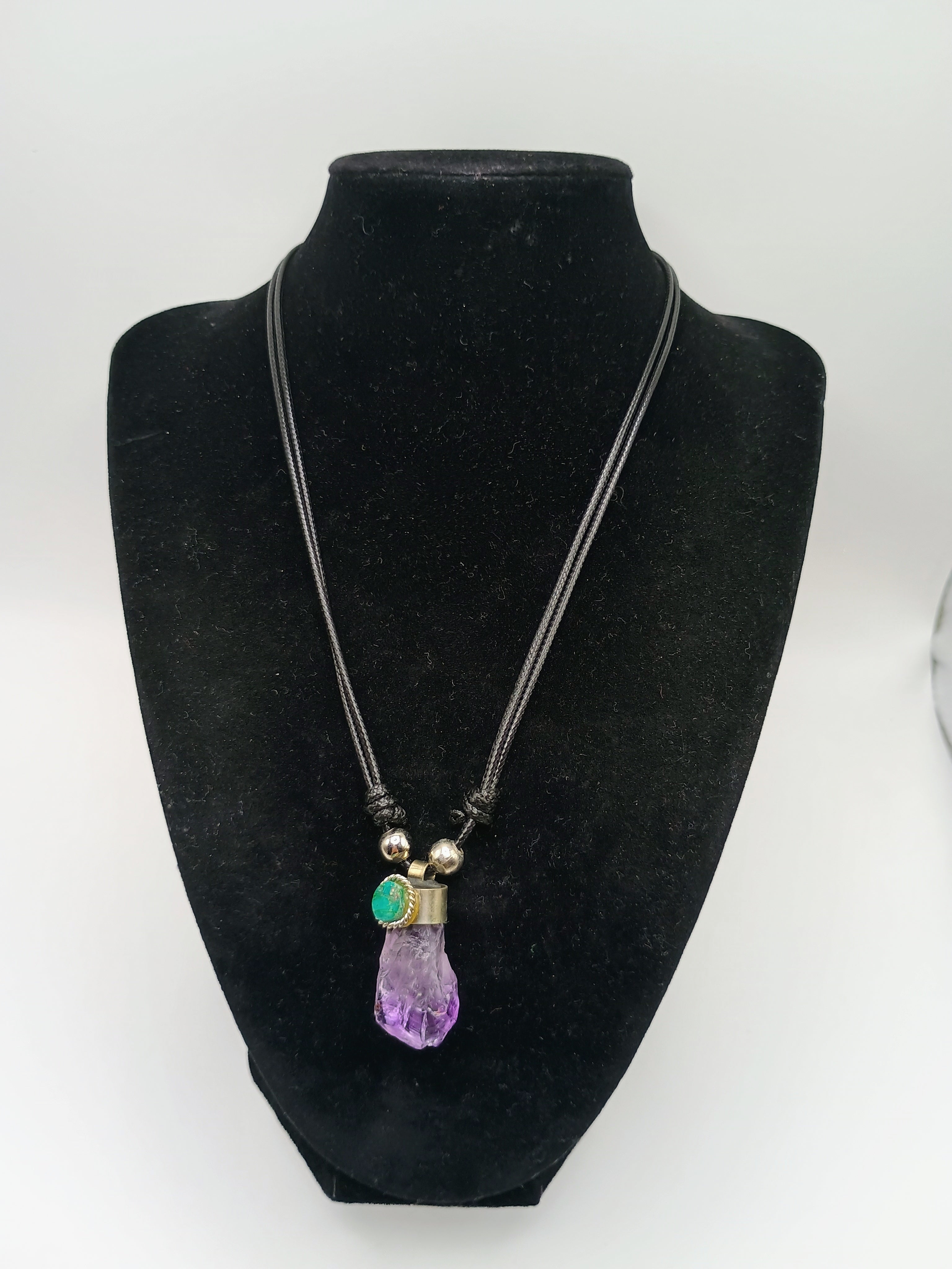 Amethyst Necklace Spiritual Amulet Pendant Handmade