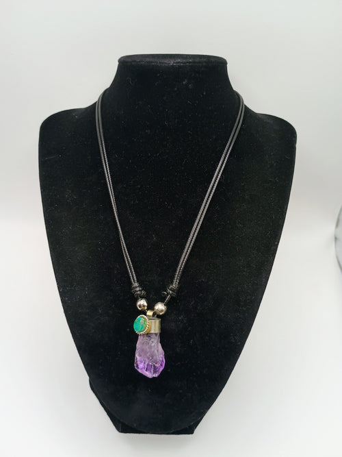 Amethyst Necklace Spiritual Amulet Pendant Handmade