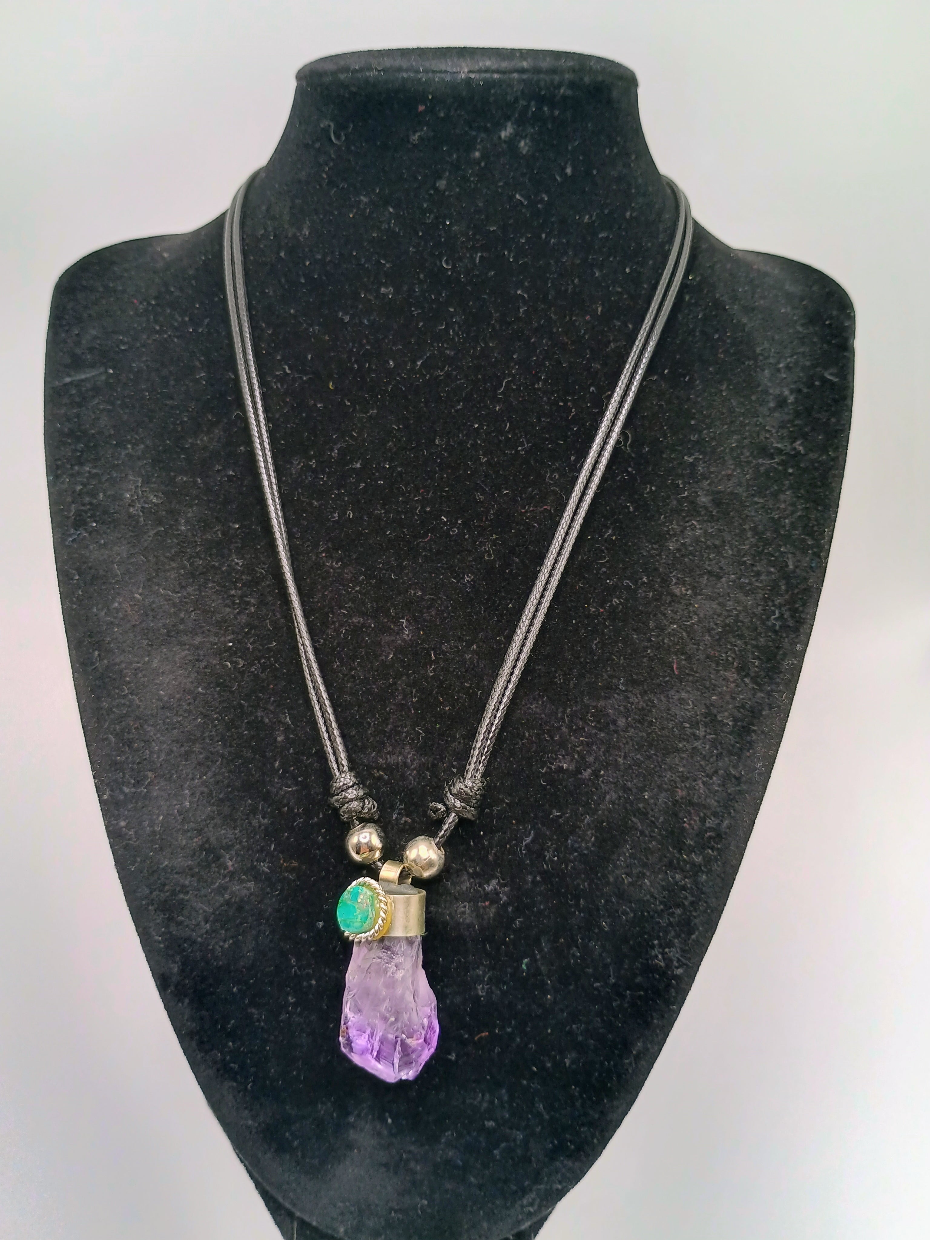 Amethyst Necklace Spiritual Amulet Pendant Handmade