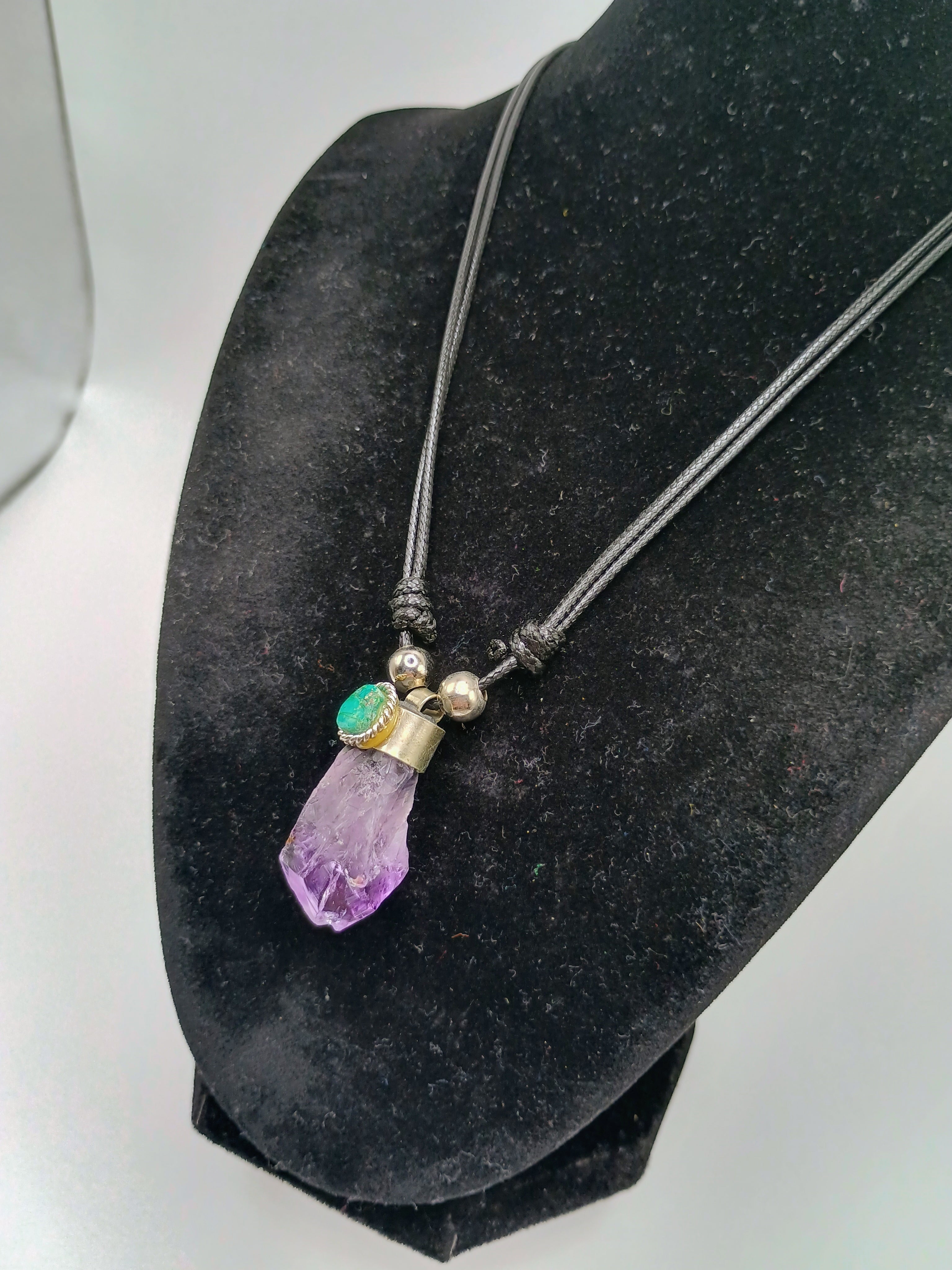Amethyst Necklace Spiritual Amulet Pendant Handmade