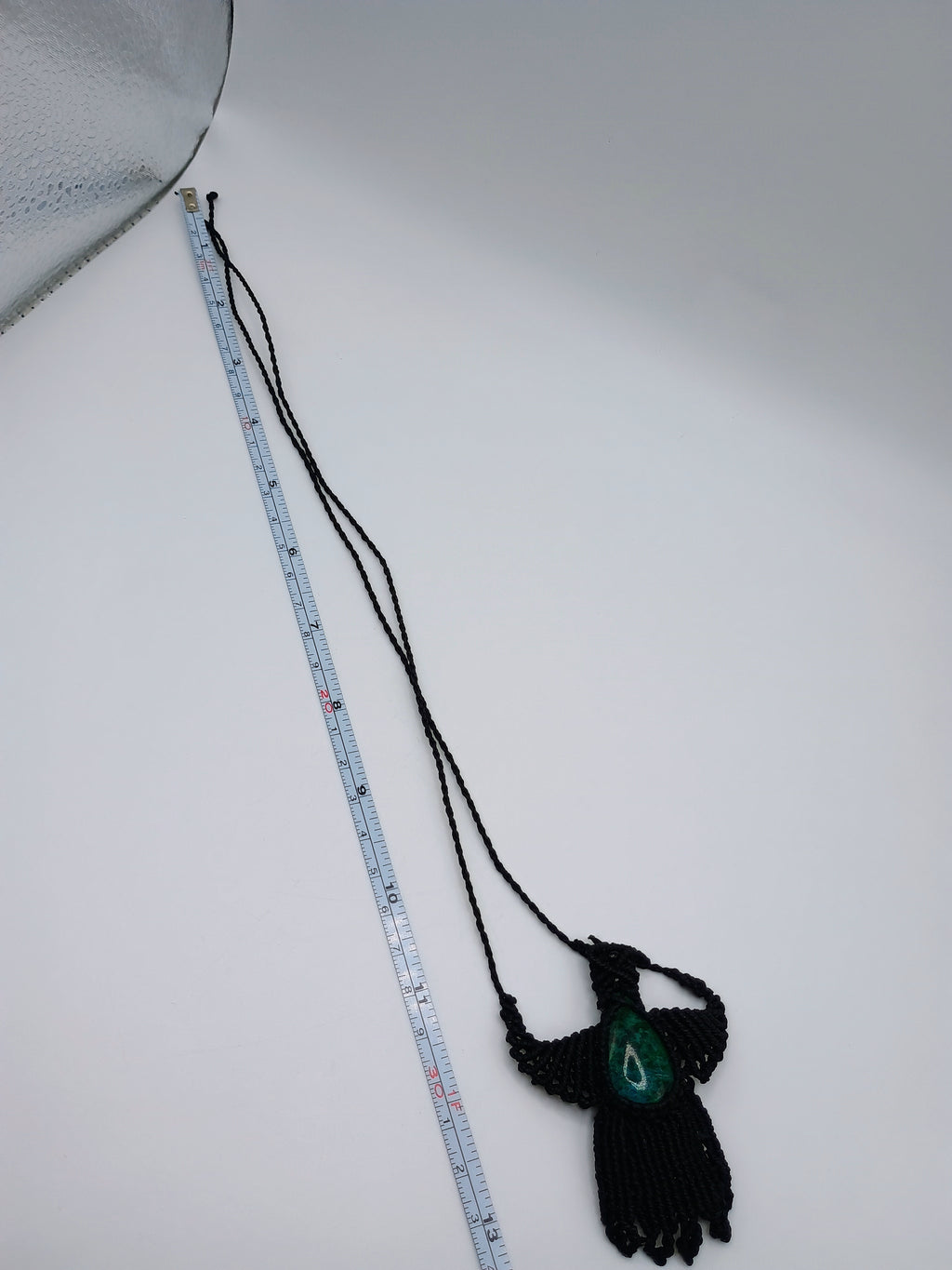 Handwoven Macrame Condor Necklace with Turquoise Stone, Andean Artisan Choker