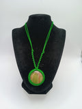 Handmade Macrame Necklace with Natural Green Stone