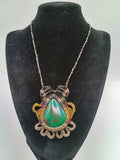 Handmade Macrame Necklace with Natural Stone, Spiritual Amulet