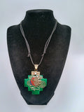Chacana Necklace, Inca Wedding, Sun and Moon, Sterling Silver .950, Natural Stone