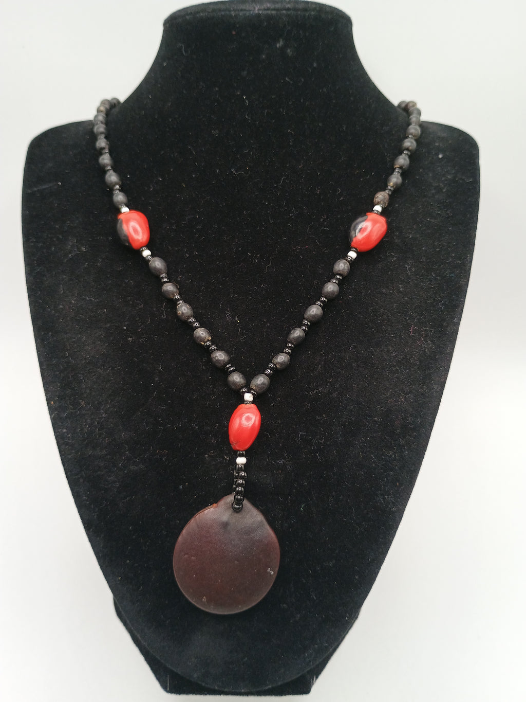 Handmade Amazon Rainforest Seed Necklace Huayruro Amulet