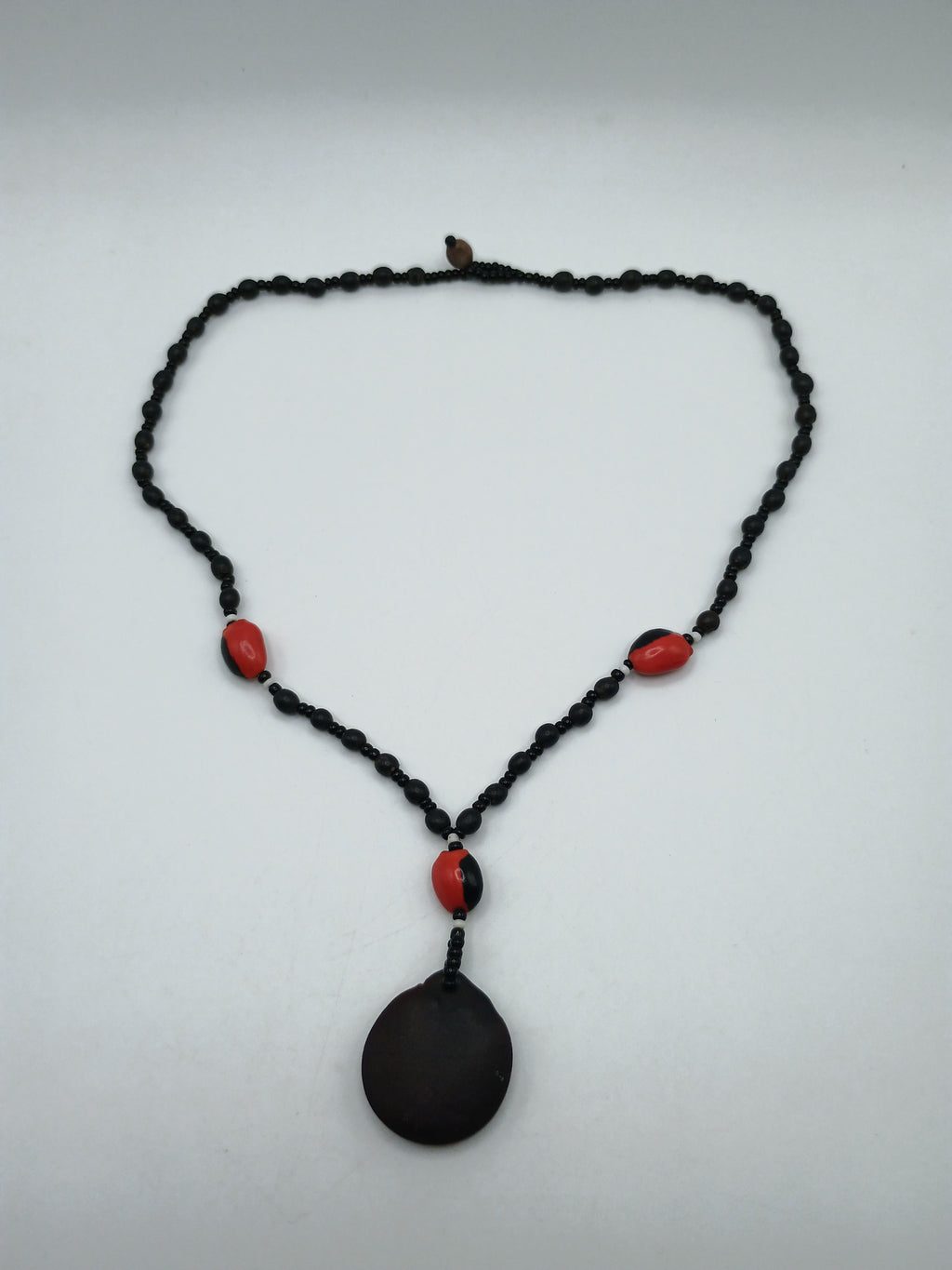 Handmade Amazon Rainforest Seed Necklace Huayruro Amulet