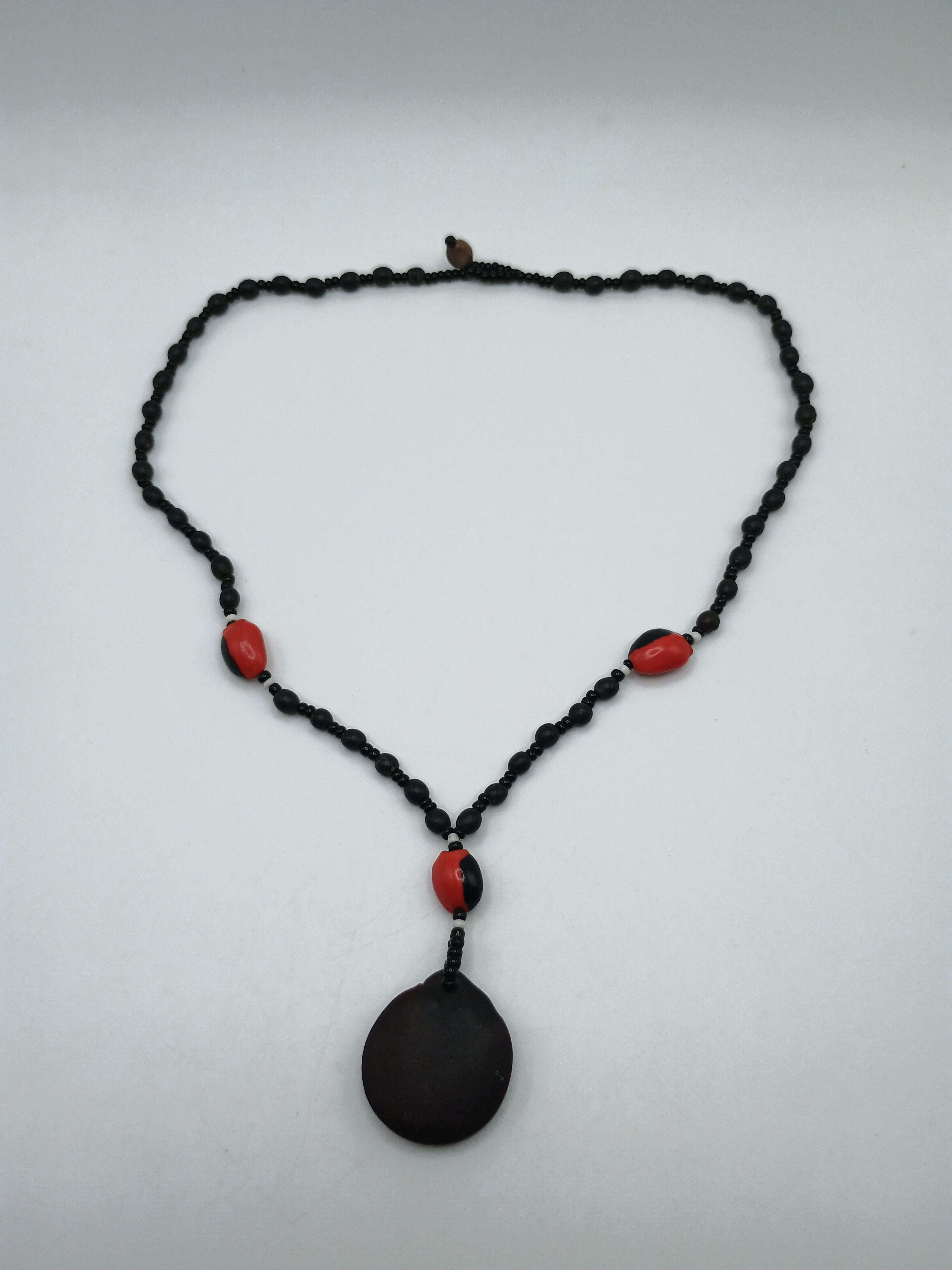 Handmade Amazon Rainforest Seed Necklace Huayruro Amulet