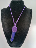 Handmade Macrame Necklace with Onyx and Lapis Lazuli Stones - Spiritual Amulet