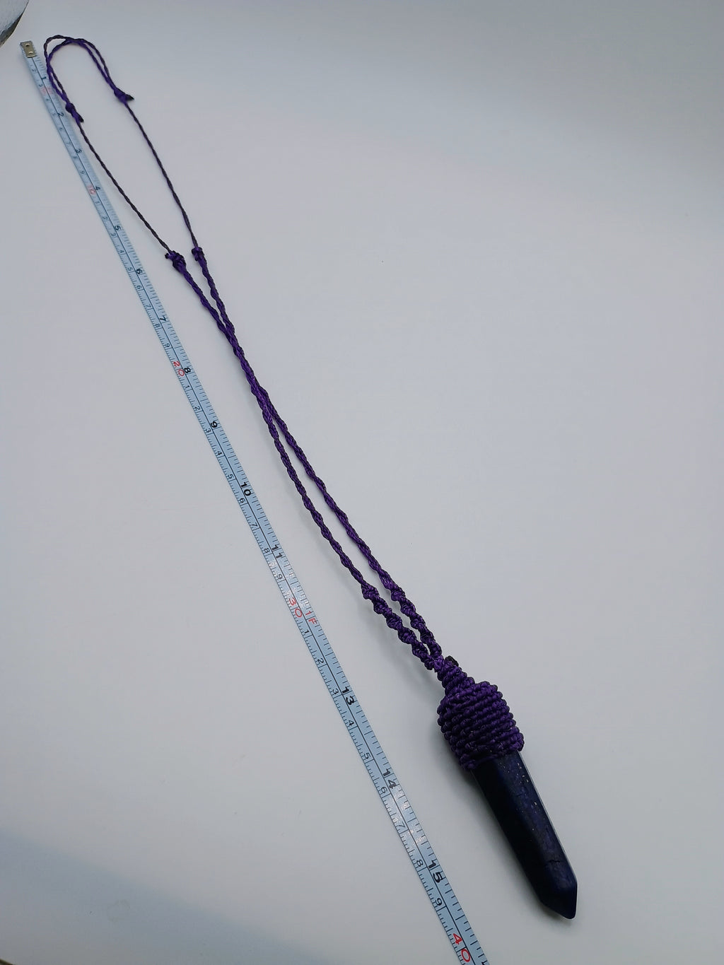 Handmade Macrame Necklace with Onyx and Lapis Lazuli Stones - Spiritual Amulet