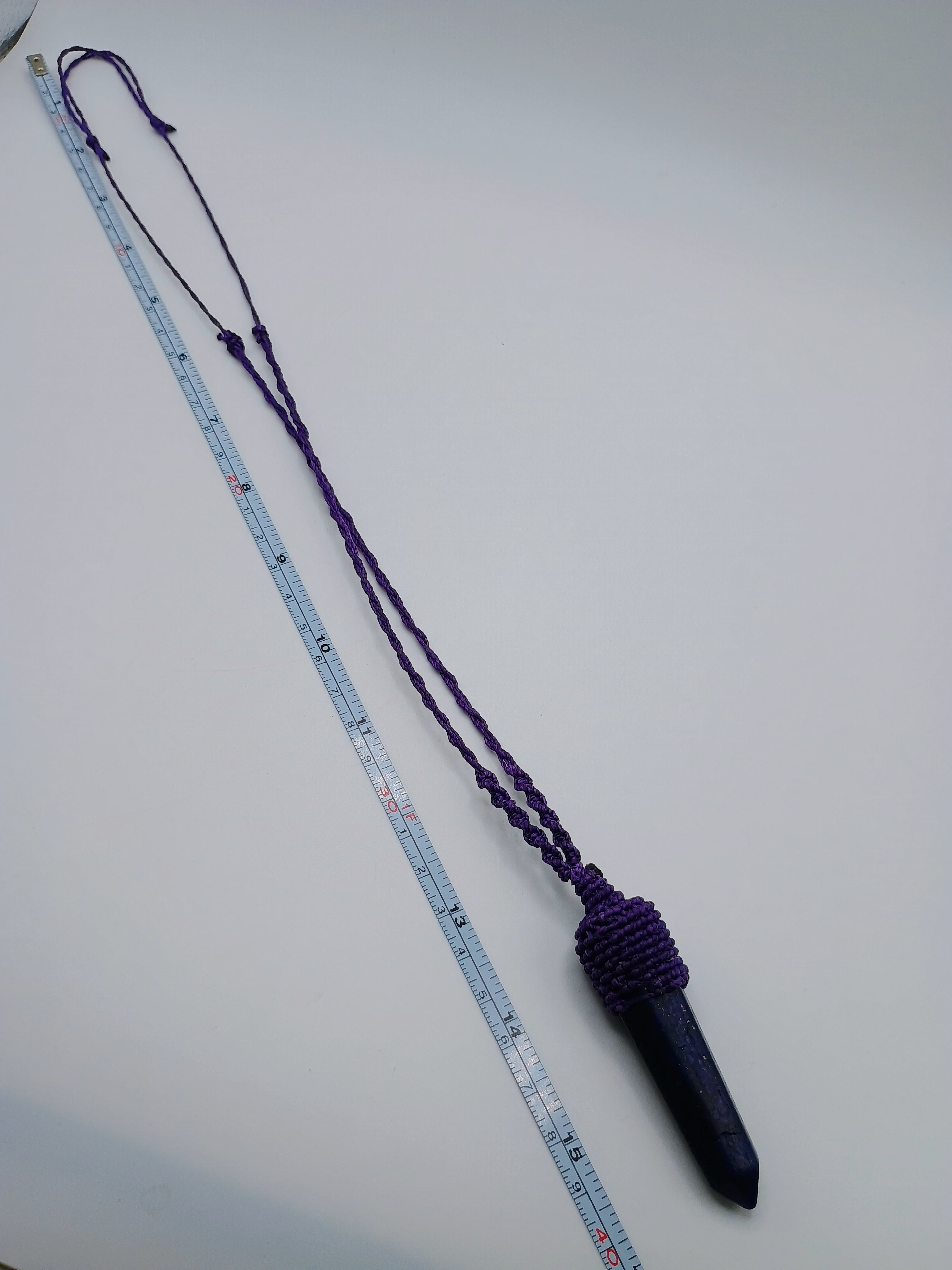 Handmade Macrame Necklace with Onyx and Lapis Lazuli Stones - Spiritual Amulet