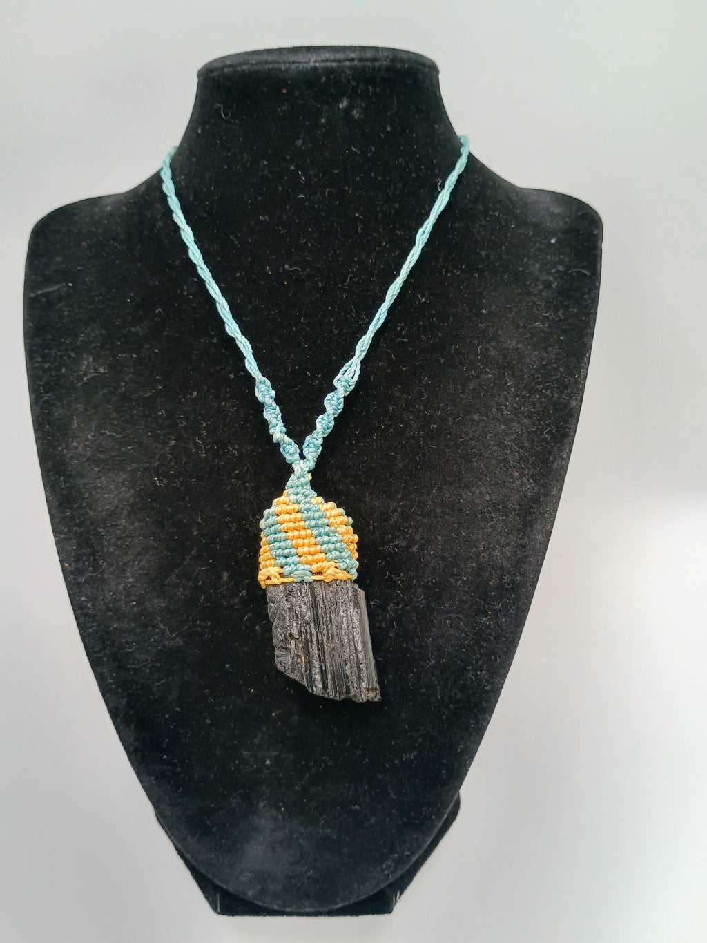 Handmade Macrame Necklace, Natural Onyx, Peruvian Craftsmanship