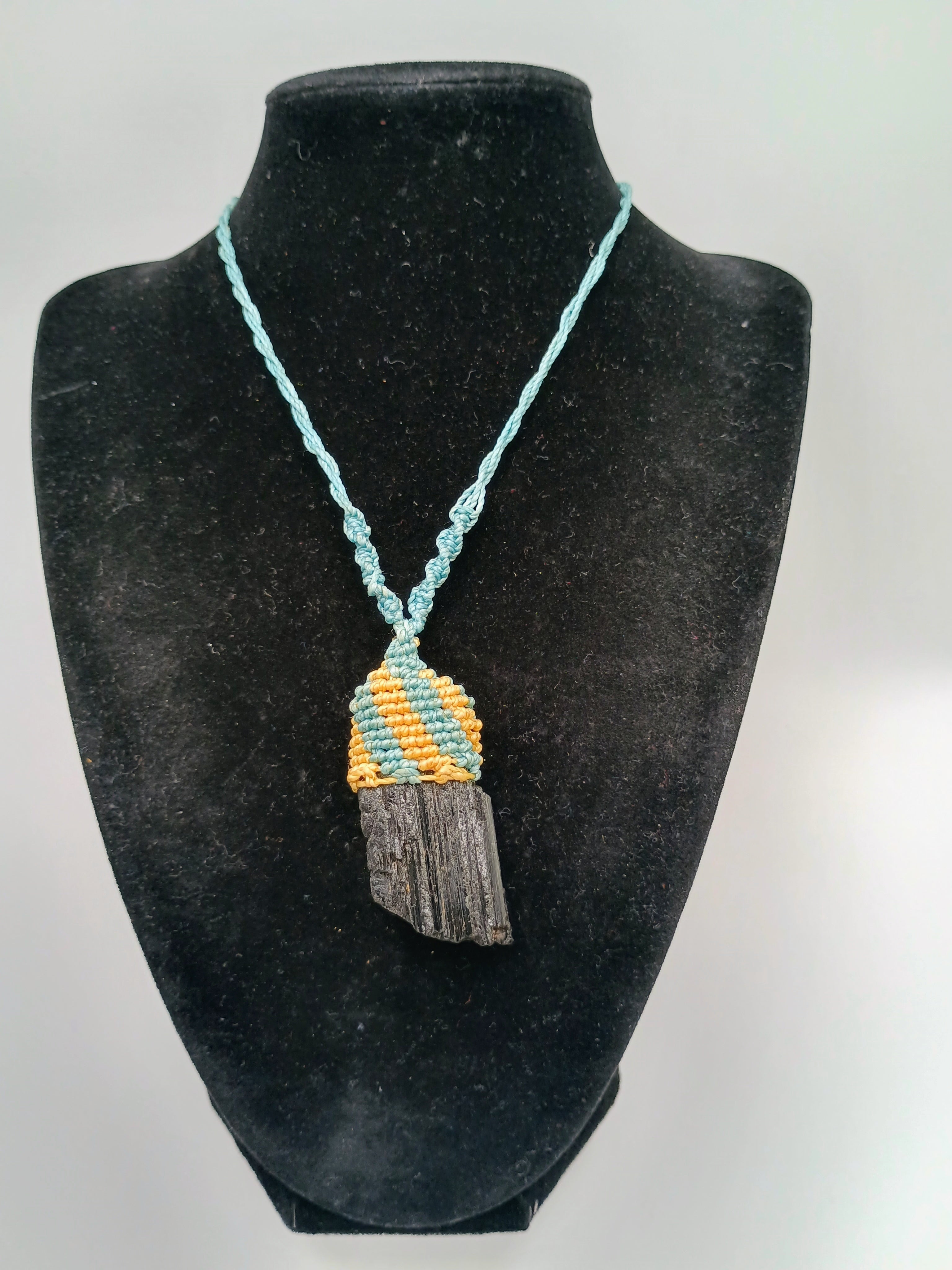 Handmade Macrame Necklace, Natural Onyx, Peruvian Craftsmanship