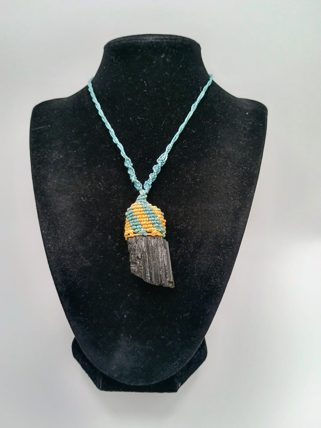 Handmade Macrame Necklace, Natural Onyx, Peruvian Craftsmanship
