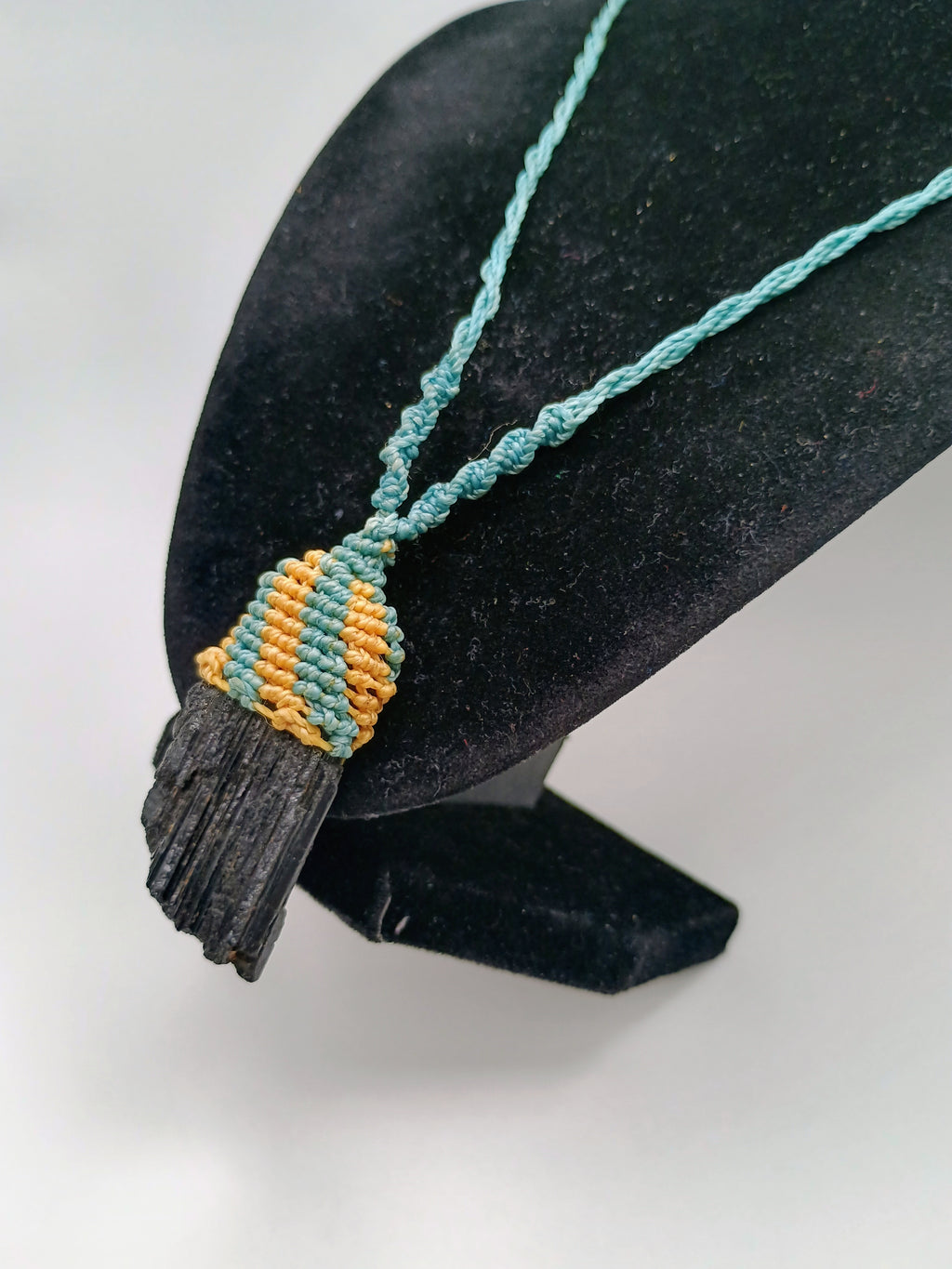 Handmade Macrame Necklace, Natural Onyx, Peruvian Craftsmanship