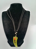 Ant Necklace Pendant Yellow Clamillo Adjustable Braided Cord