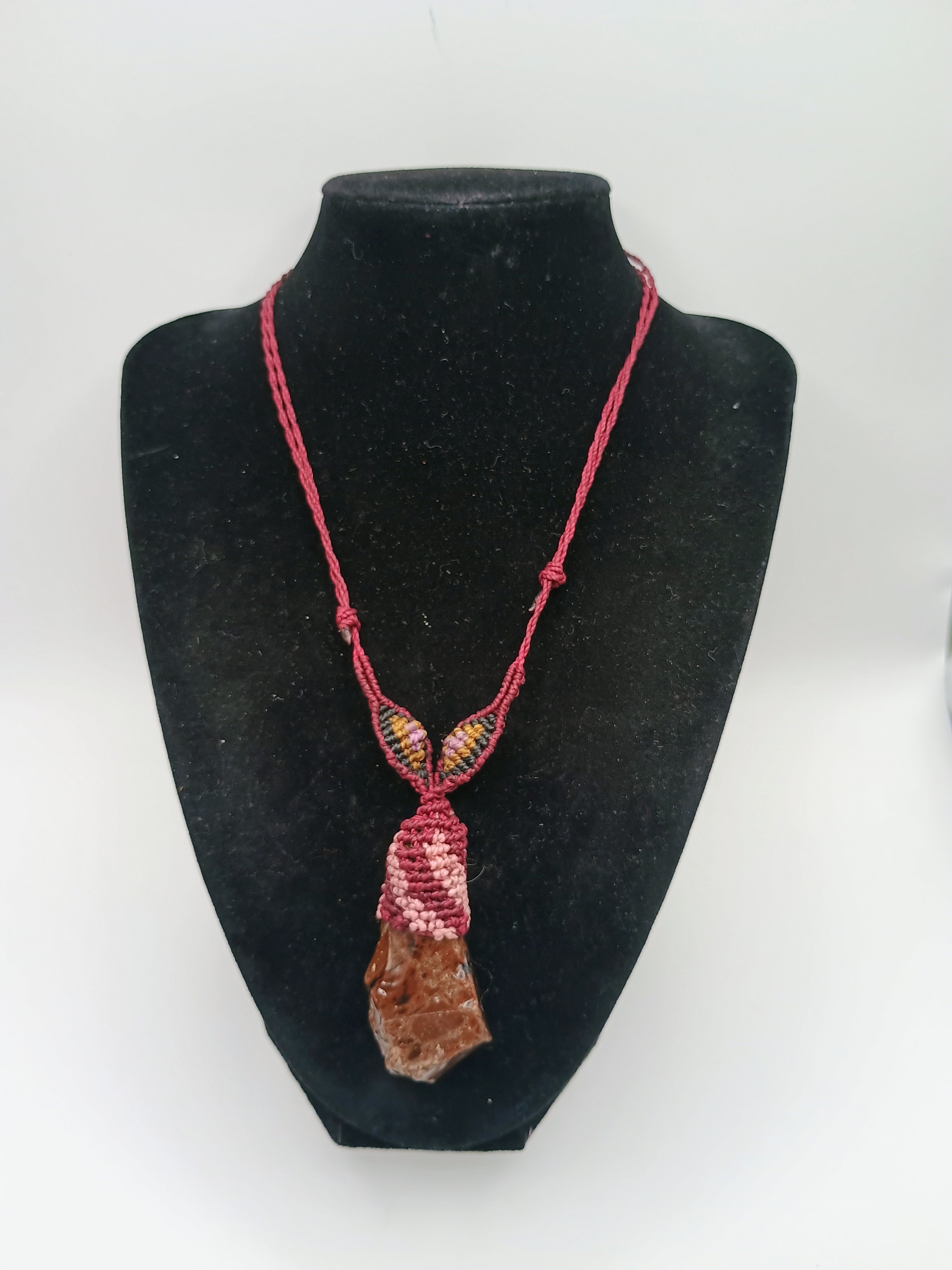 Natural Amethyst Necklace, Handmade Macrame Necklace
