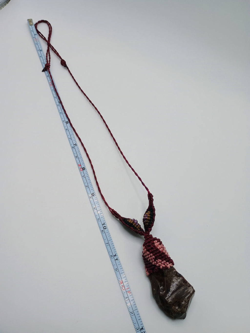 Natural Amethyst Necklace, Handmade Macrame Necklace