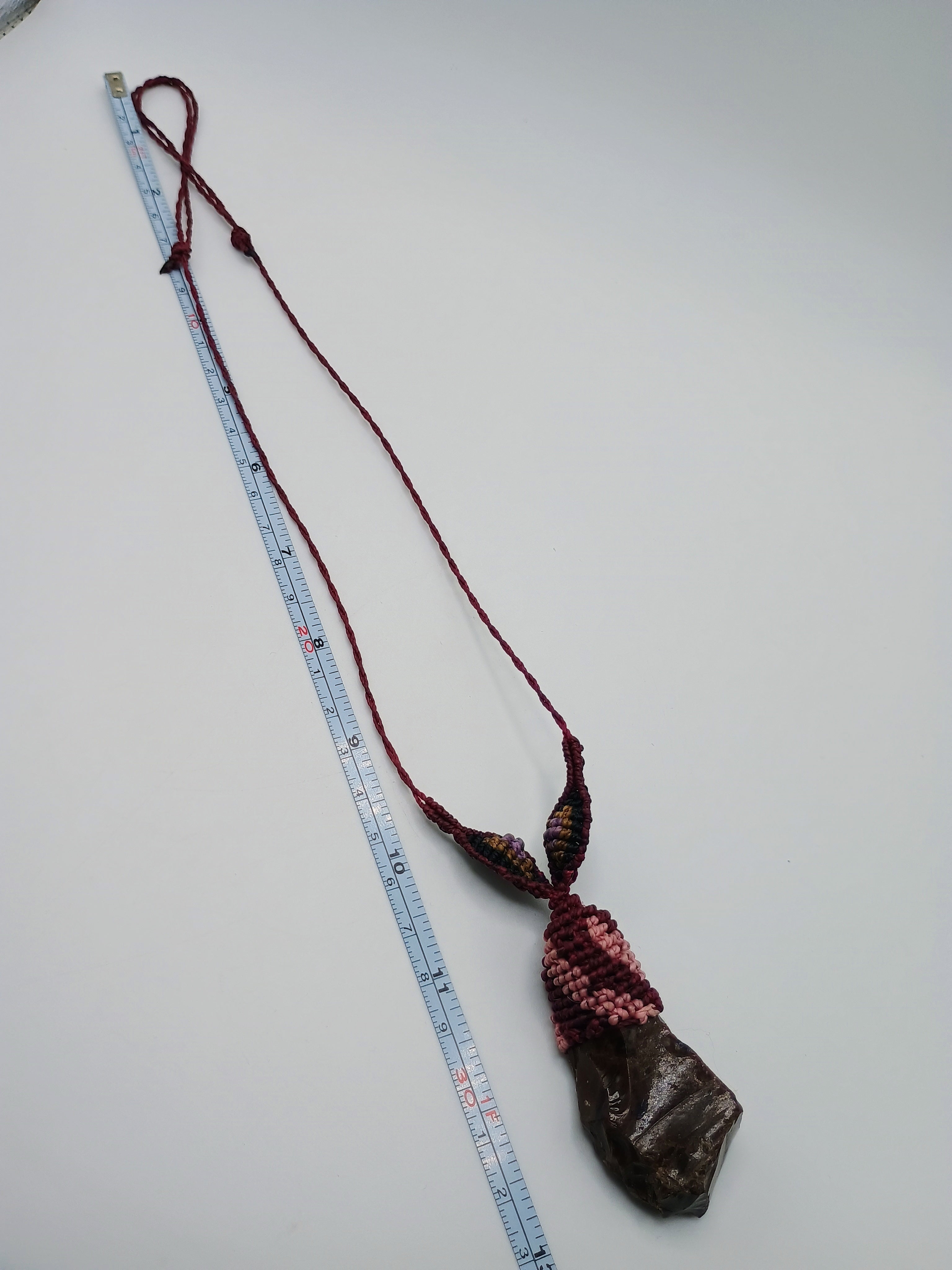 Natural Amethyst Necklace, Handmade Macrame Necklace