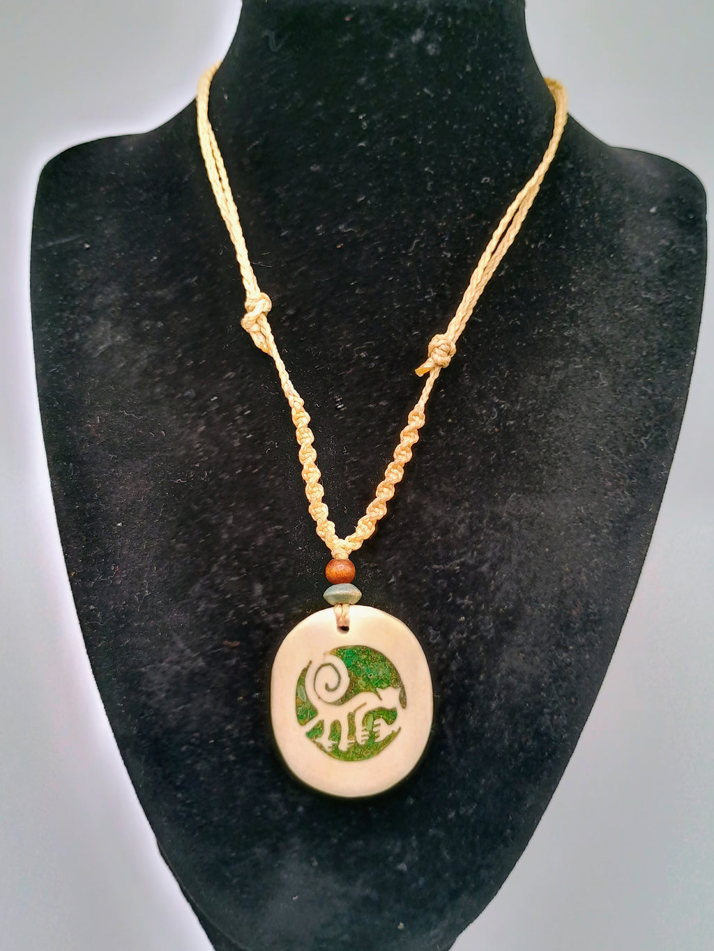 Handmade Macrame Necklace with Nazca Lines Monkey