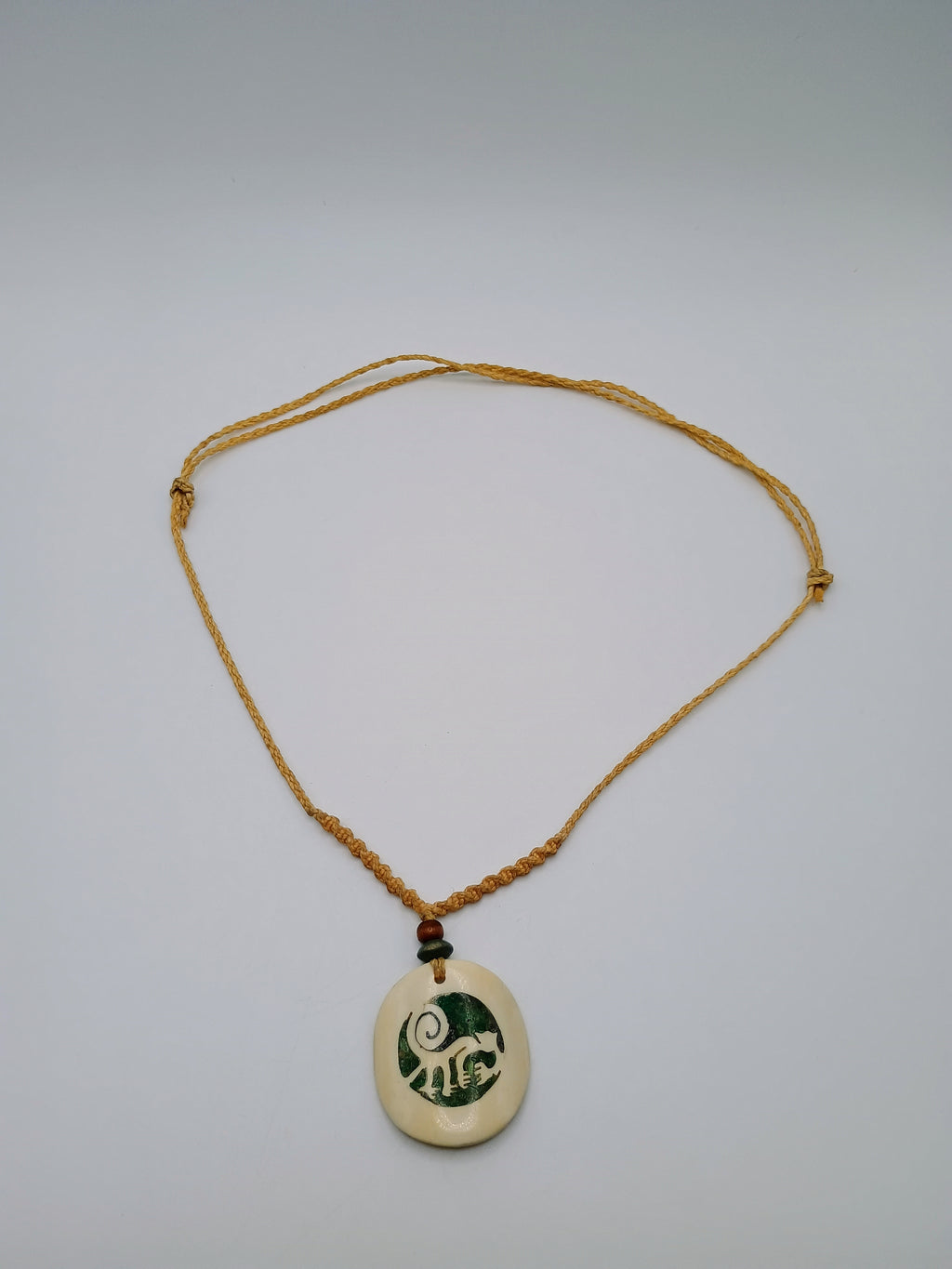 Handmade Macrame Necklace with Nazca Lines Monkey