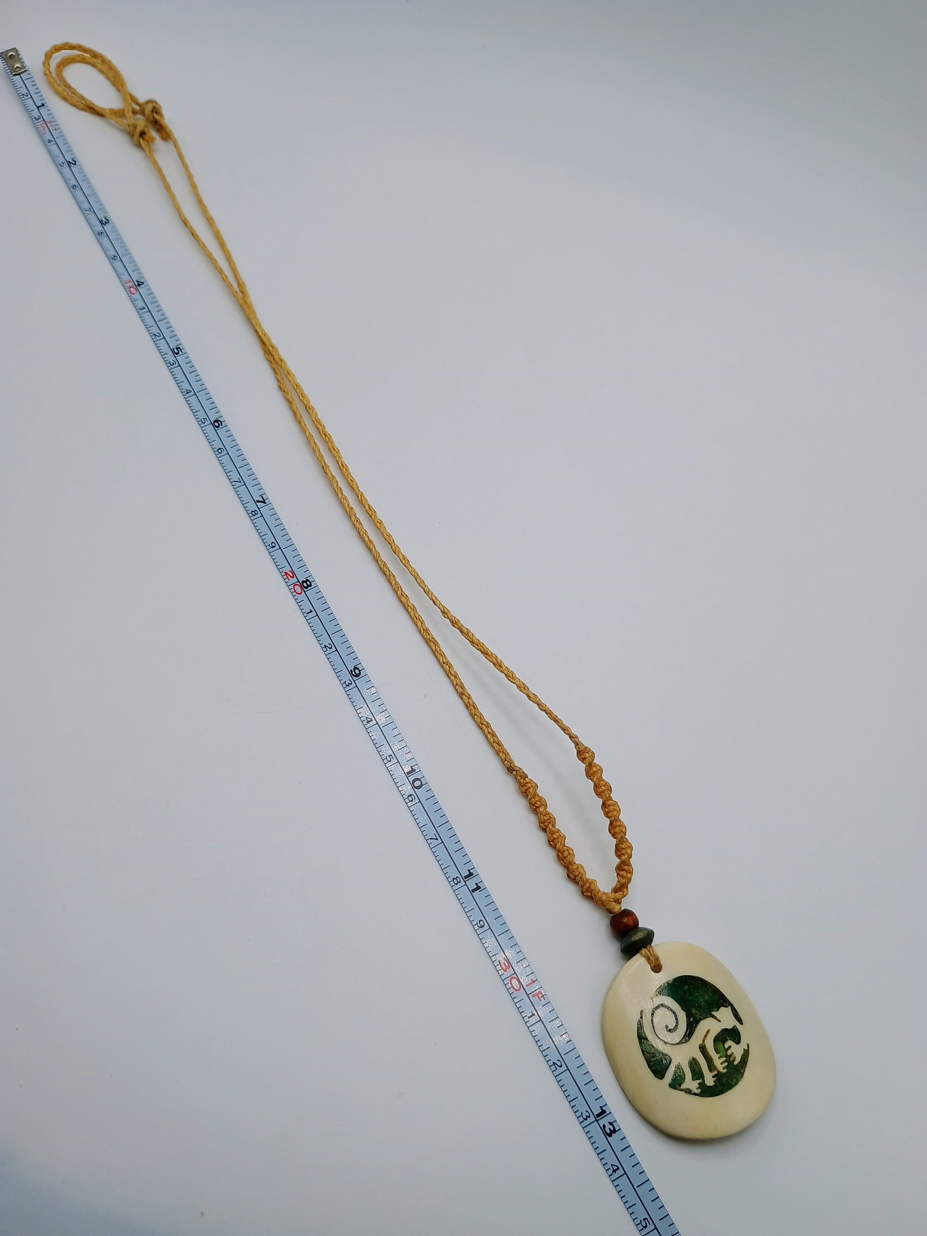 Handmade Macrame Necklace with Nazca Lines Monkey