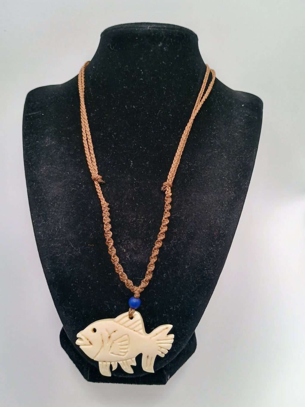 Macrame Fish Pendant Necklace Made in Peruvian Handicrafts