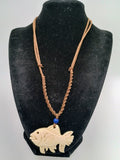 Macrame Fish Pendant Necklace Made in Peruvian Handicrafts