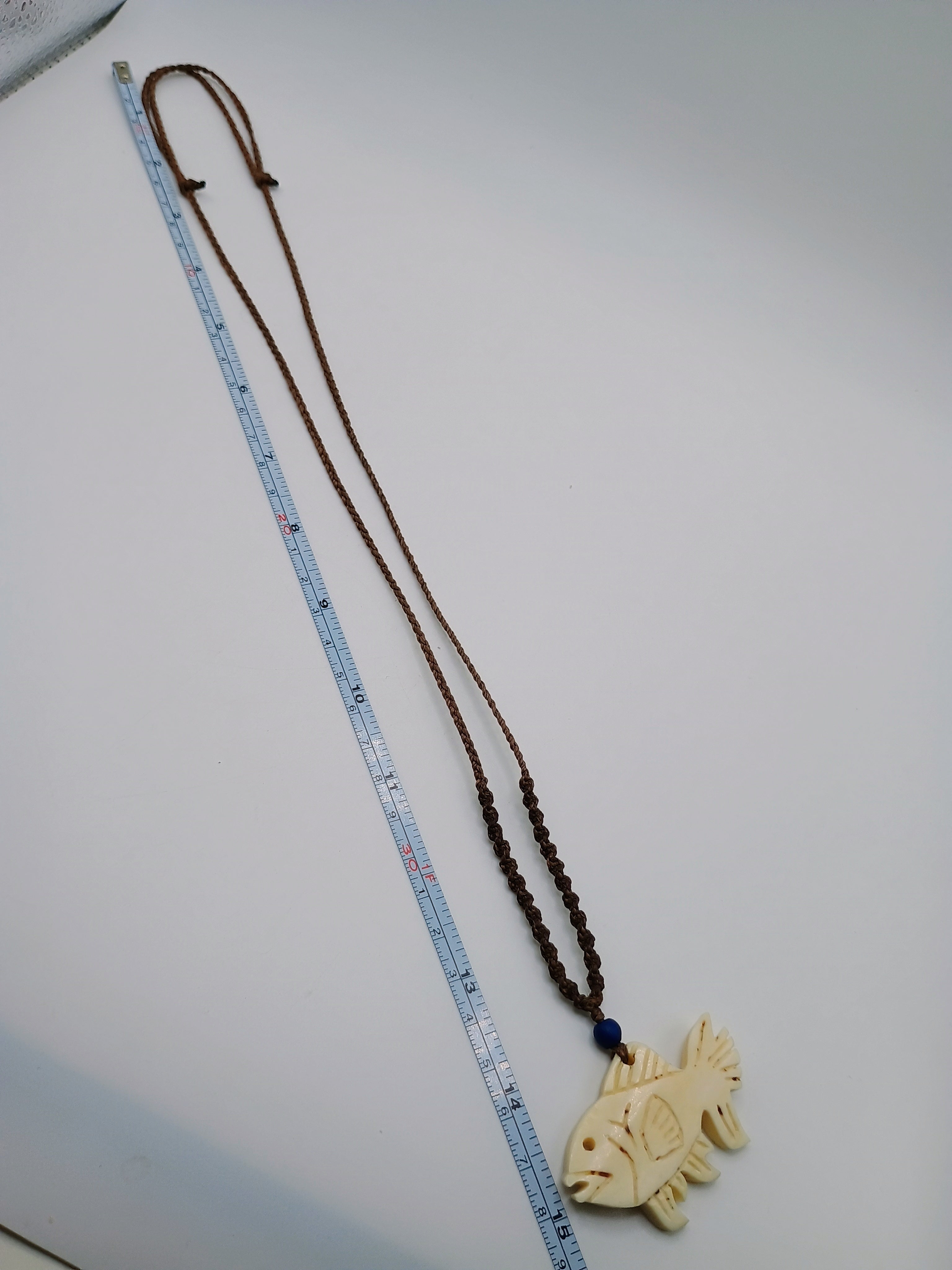 Macrame Fish Pendant Necklace Made in Peruvian Handicrafts