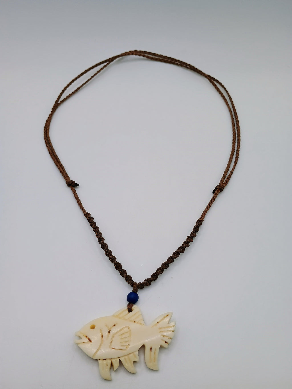 Macrame Fish Pendant Necklace Made in Peruvian Handicrafts