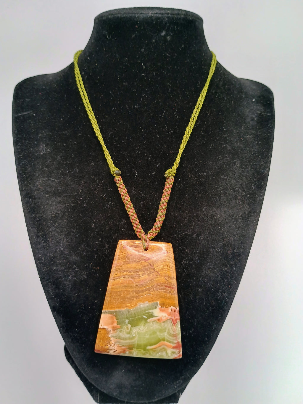 Handwoven Macrame Necklace with Unique Natural Stone