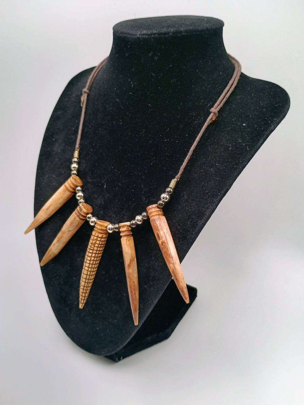 Handmade Necklace with Sea Lion Bones, Woven Macrame
