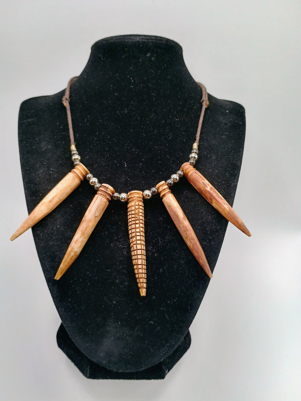 Handmade Necklace with Sea Lion Bones, Woven Macrame