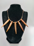 Handmade Necklace with Sea Lion Bones, Woven Macrame