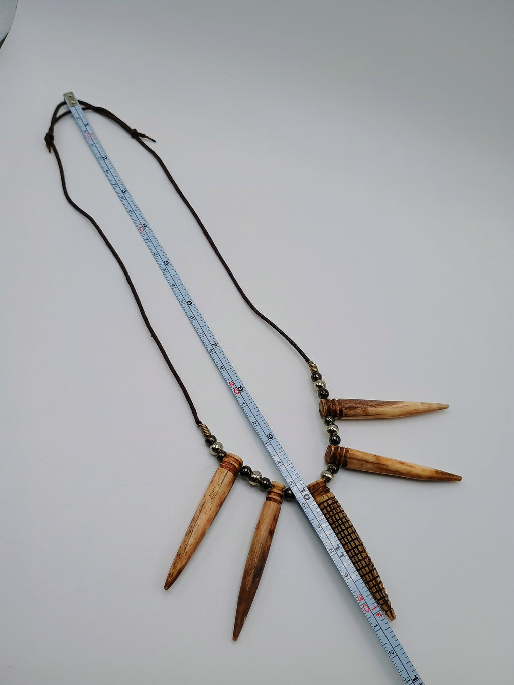 Handmade Necklace with Sea Lion Bones, Woven Macrame