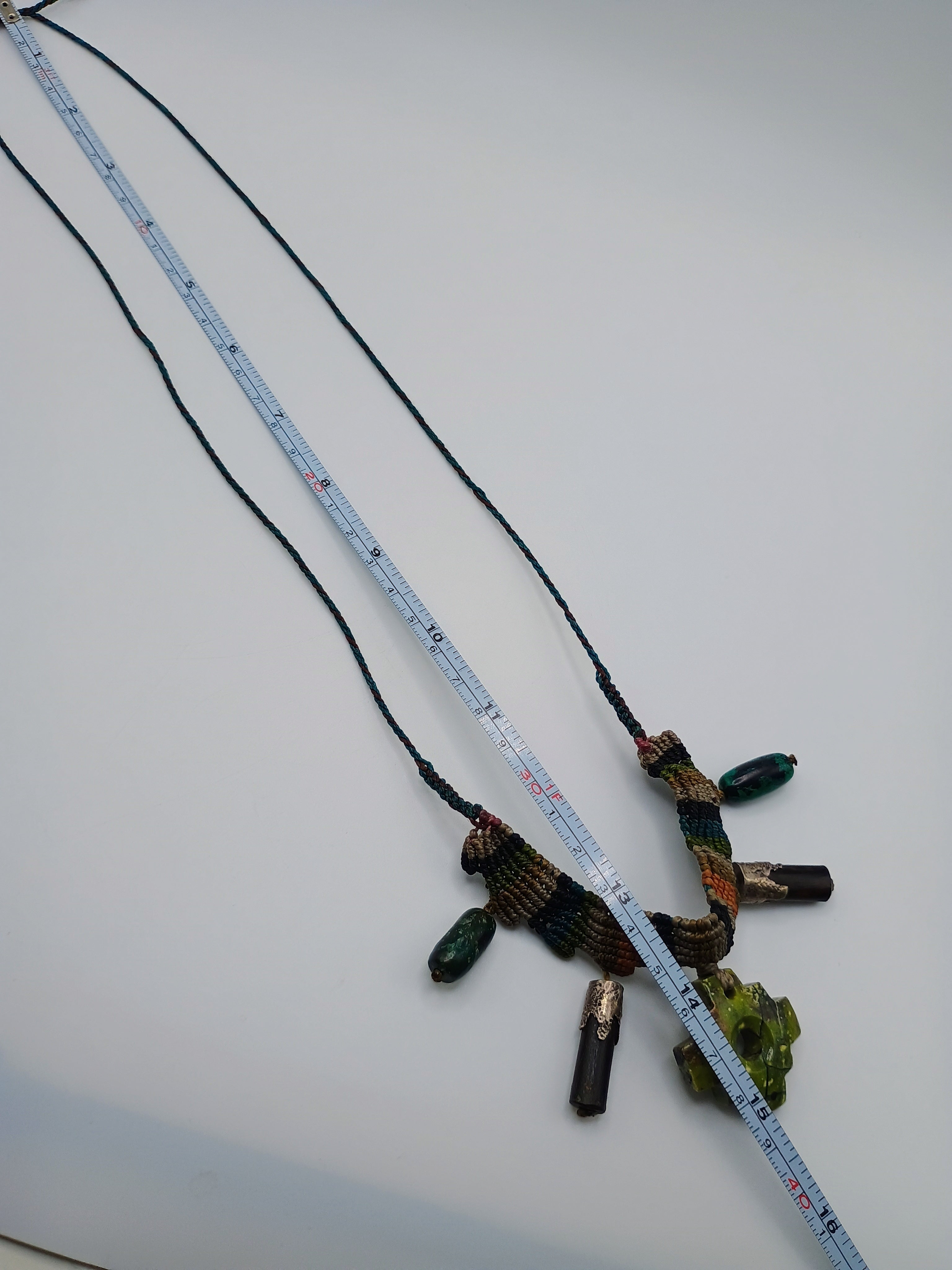 Handmade Macrame Necklace Chakana Inca Serpentine Chakana Inca