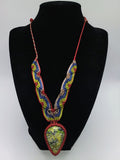 Handmade Macrame Necklace with Natural Jade Stone, Spiritual Amulet