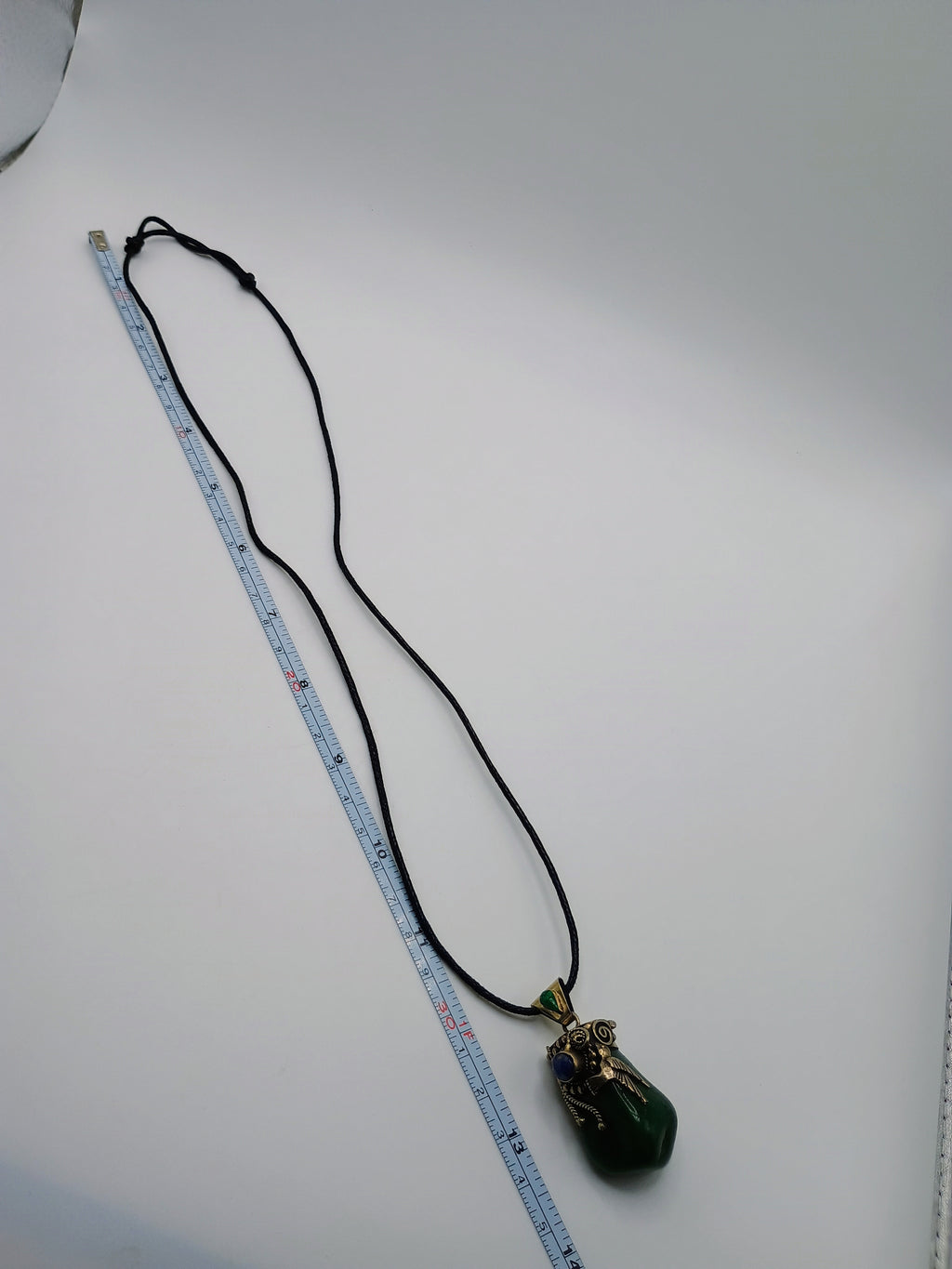 Exquisite 950 Sterling Silver Pendant Necklace with Natural Stone