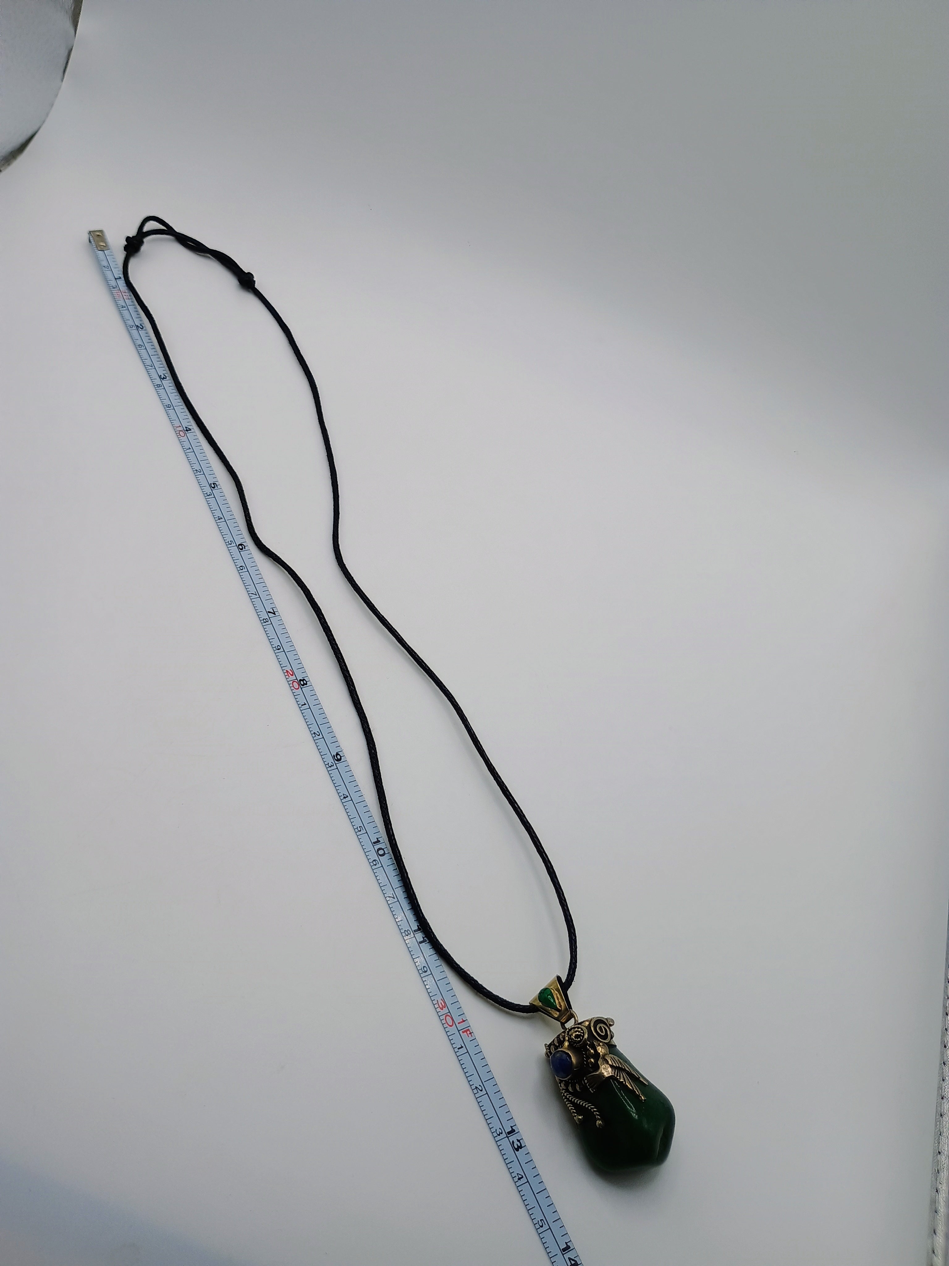 Exquisite 950 Sterling Silver Pendant Necklace with Natural Stone