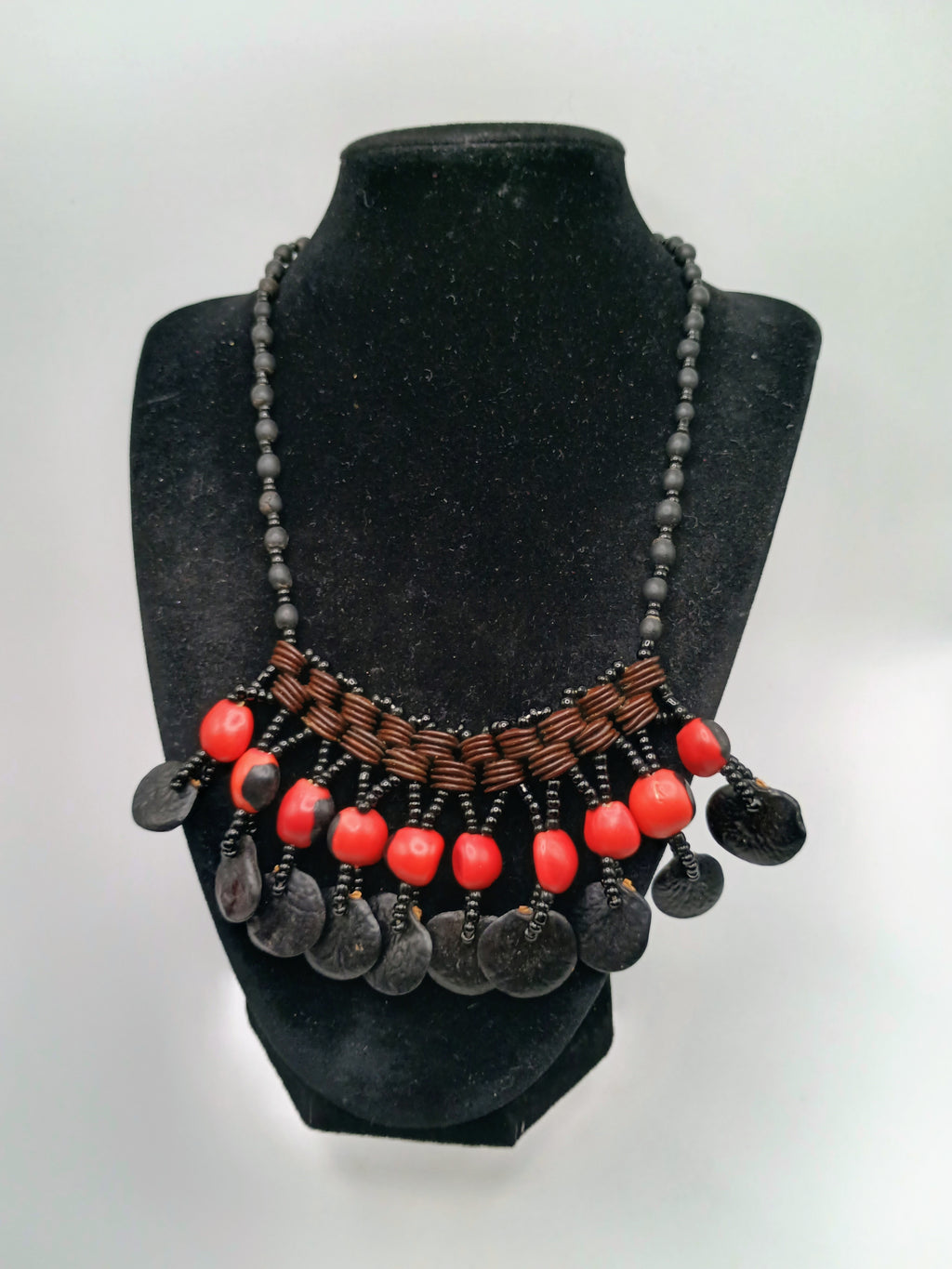Shaman Necklace Handwoven with Natural Huayruro Seeds