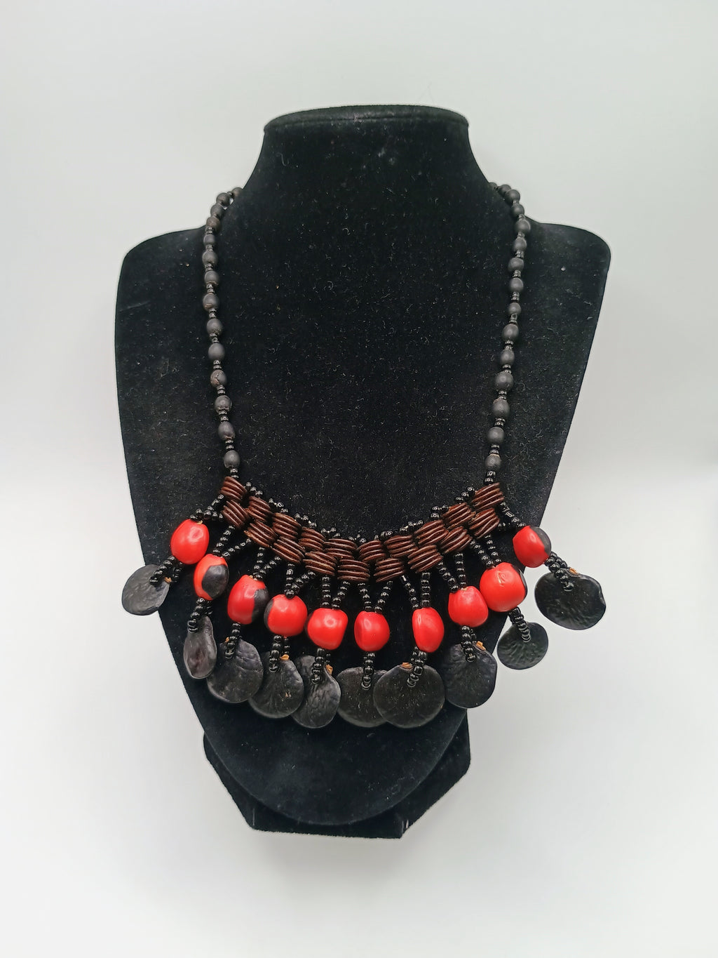 Shaman Necklace Handwoven with Natural Huayruro Seeds