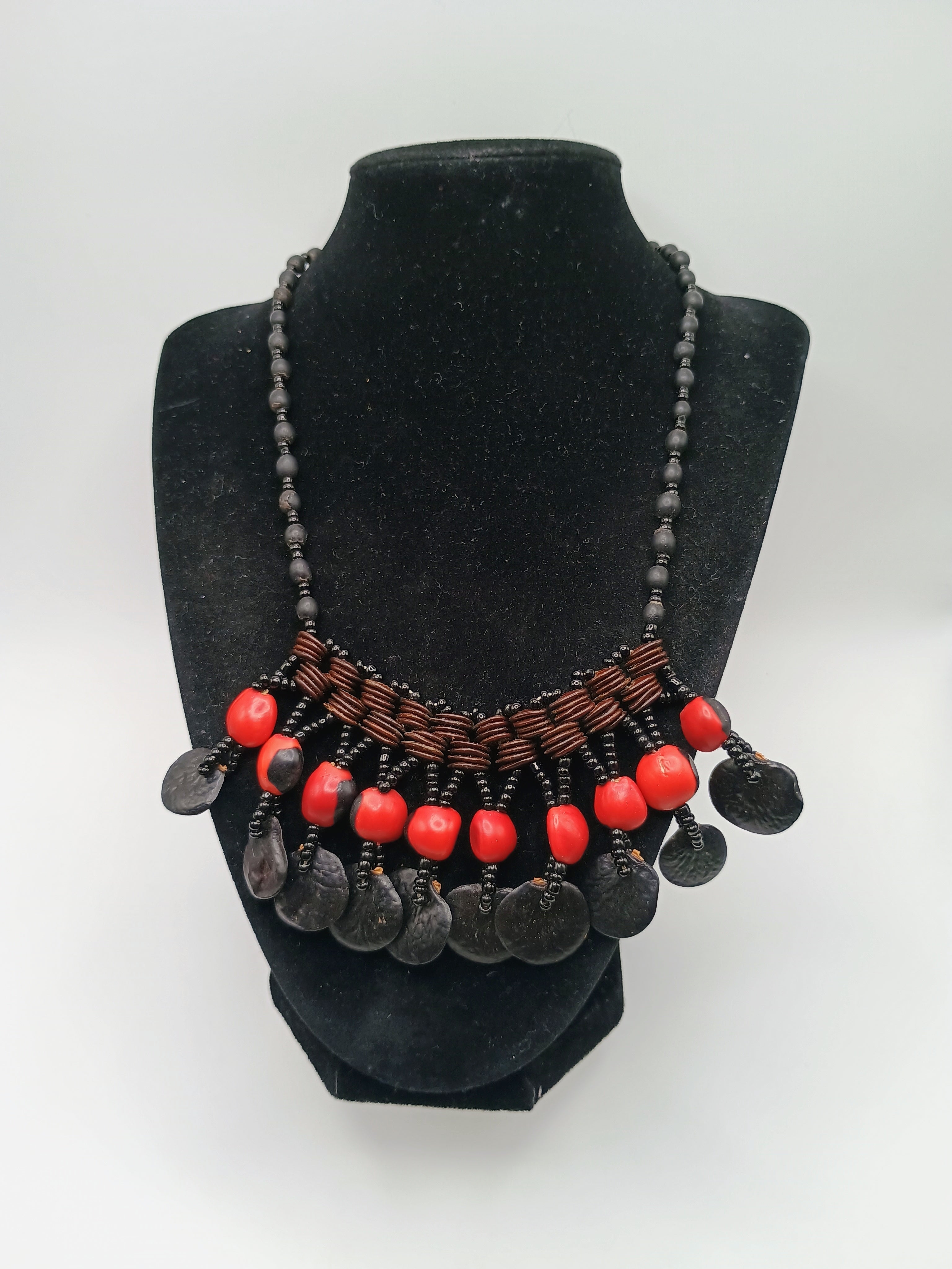 Shaman Necklace Handwoven with Natural Huayruro Seeds