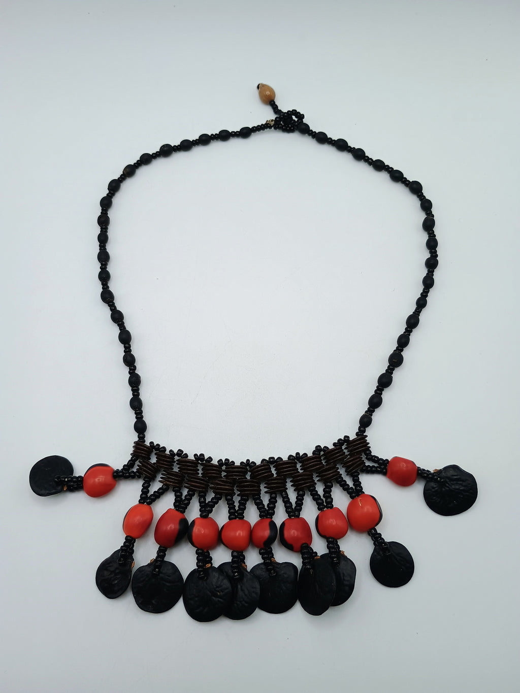 Shaman Necklace Handwoven with Natural Huayruro Seeds