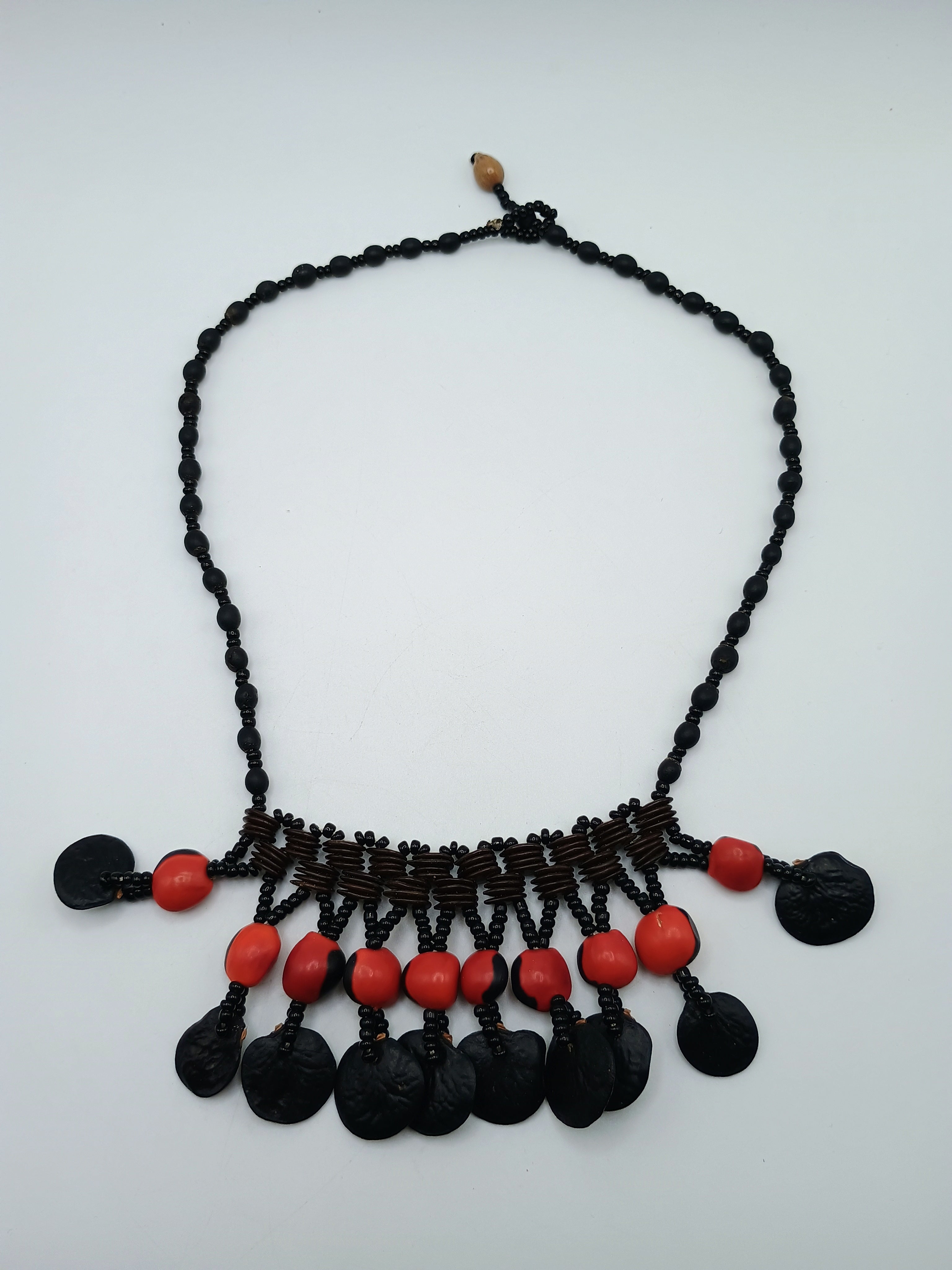 Shaman Necklace Handwoven with Natural Huayruro Seeds