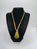 Handmade Macrame Necklace with Natural Serpentine Stone