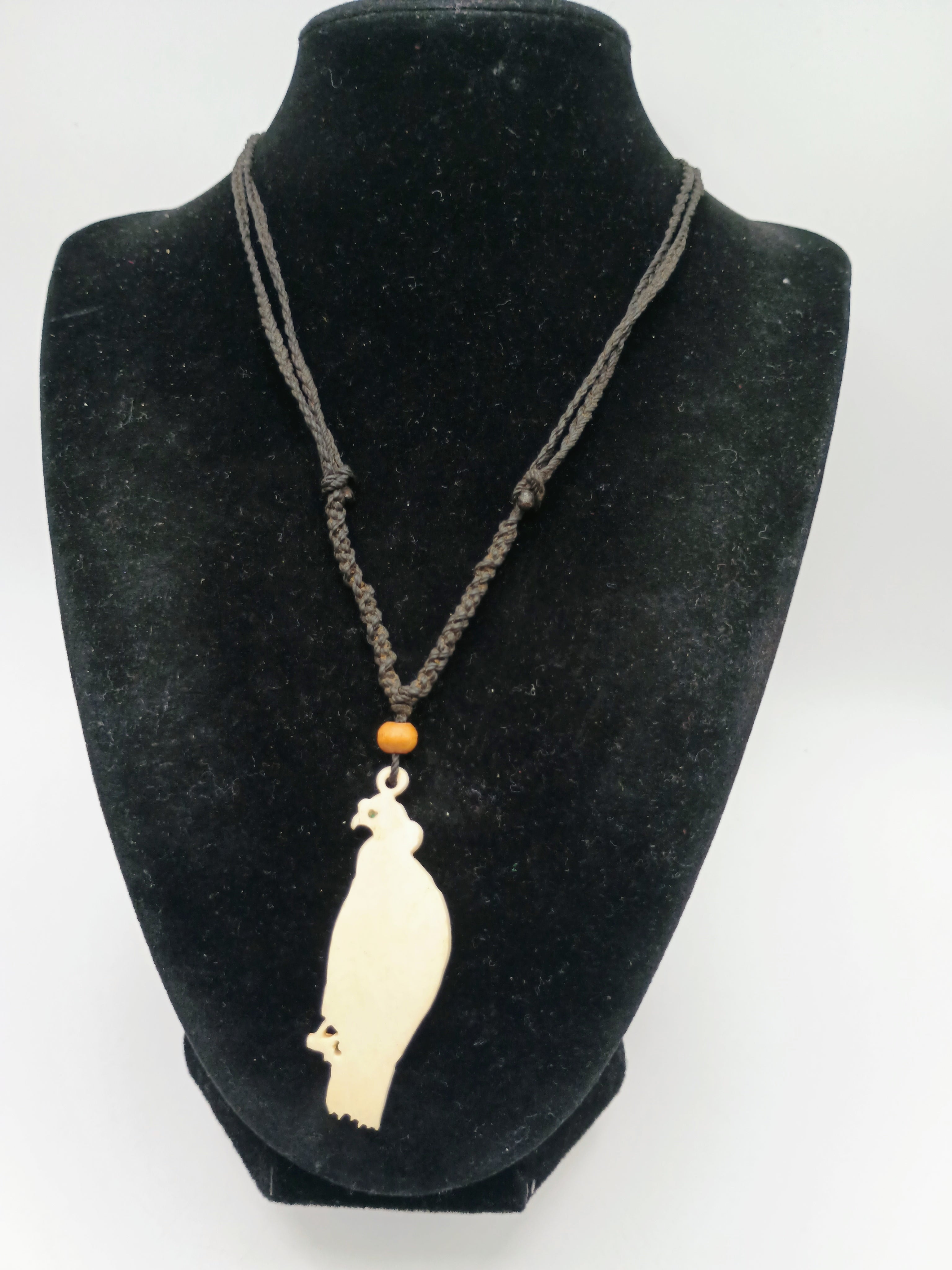 Inca Condor Necklace, Macrame Woven, Unisex Spiritual Amulet