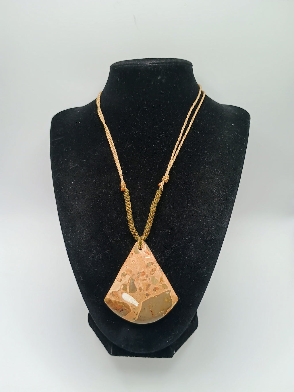 Natural Leopard Print Necklace, Handwoven Macrame Spiritual Amulet
