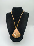 Natural Leopard Print Necklace, Handwoven Macrame Spiritual Amulet
