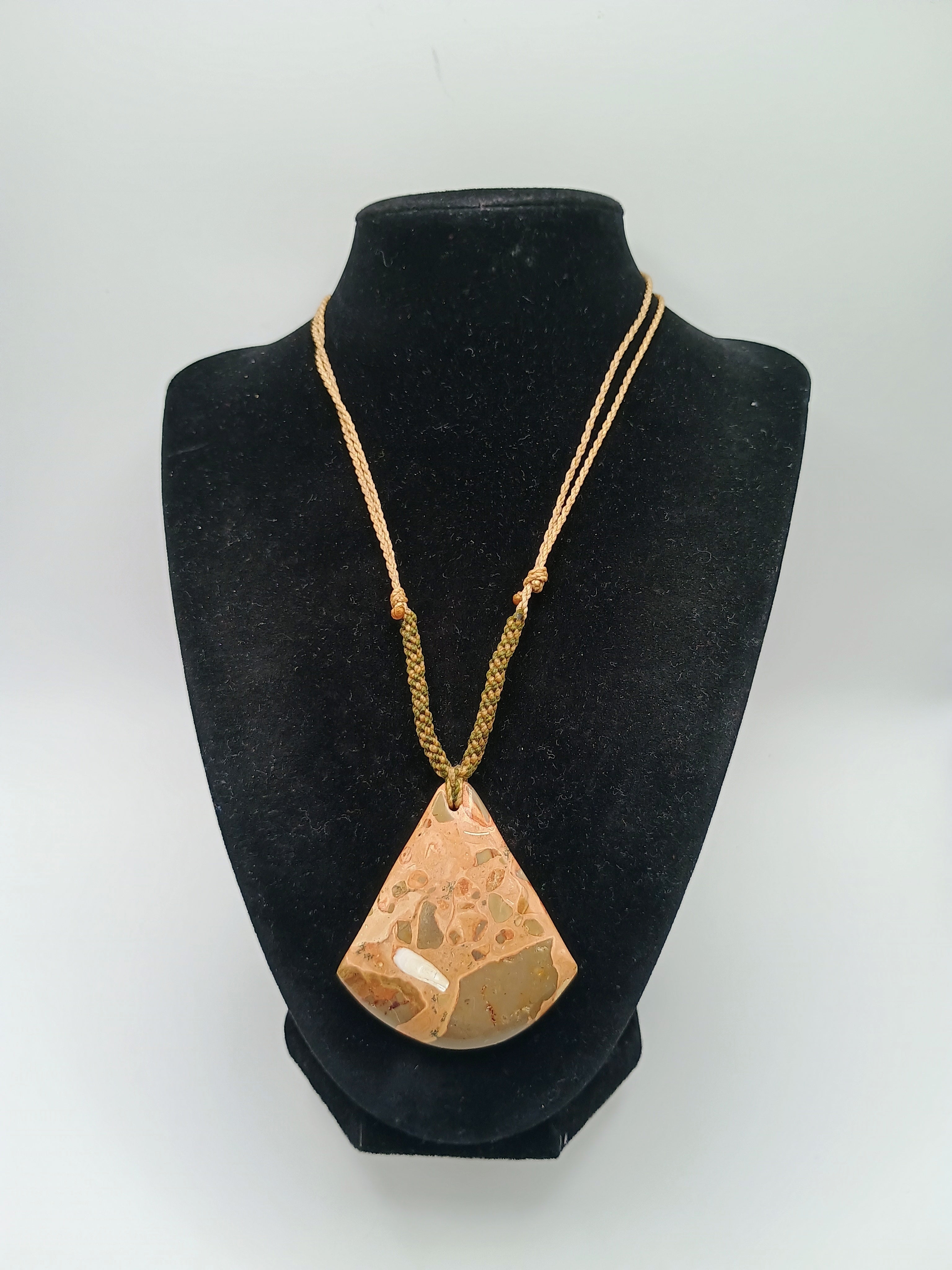 Natural Leopard Print Necklace, Handwoven Macrame Spiritual Amulet