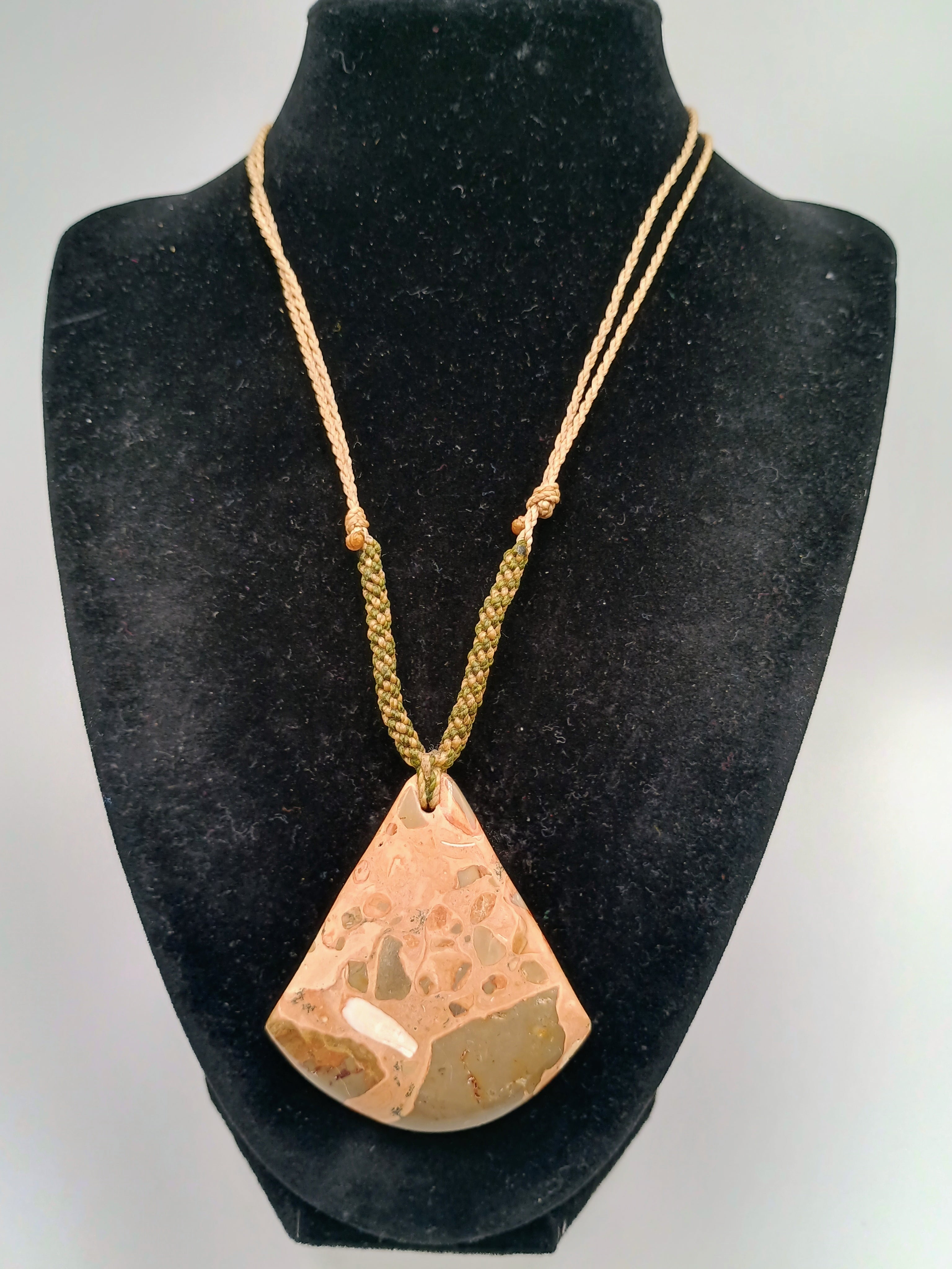 Natural Leopard Print Necklace, Handwoven Macrame Spiritual Amulet